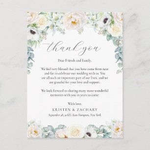 Cartão Postal Recolhimento de Casamento Floral Branco Kristen Ag