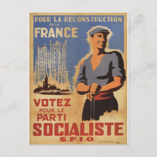 Cartão Postal Reconstrução da France Propaganda Poster