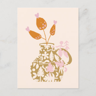 Cartão Postal Recortar Folhas #ilustração #digitalart