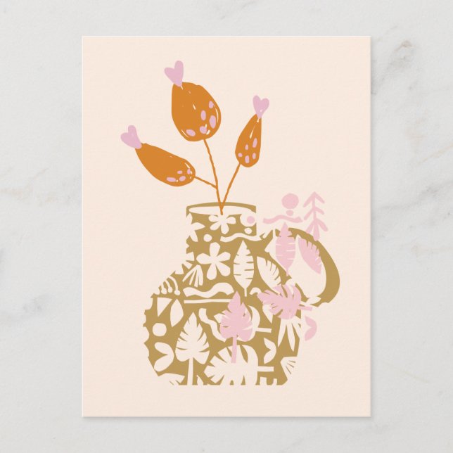 Cartão Postal Recortar Folhas #ilustração #digitalart (Frente)