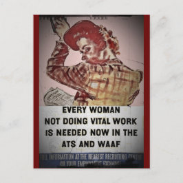 Cartão Postal Recrutamento de mulheres para o ATS e o WAAF