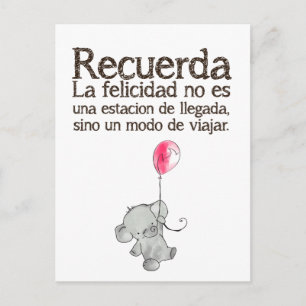 Cartão Postal Recuerda, la Felicidad ningún es una estación