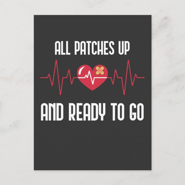 Cartão Postal Recuperação de Bem-Estar Pós-Cirurgia Cardíaca Byp (Frente)