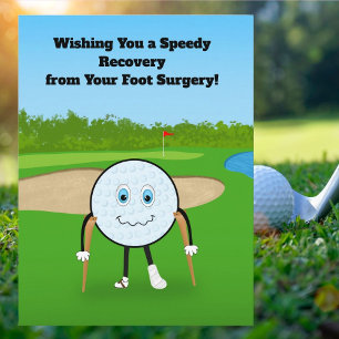 Cartão Postal Recuperação Engraçada de Lesão no Pé no Golfe Dese