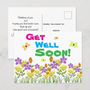 Cartão Postal Recupere-se logo com cores 