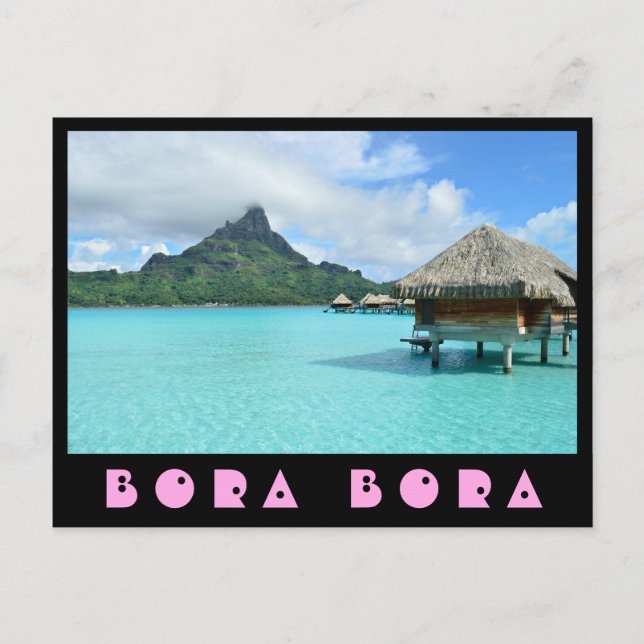 Cartão Postal Recurso de Overwater na lagoa de Bora Bora de (Frente)