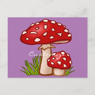 Cartão Postal Red Amanita Mushroom Thunder_Cove