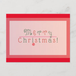 Cartão Postal Red and Pink Jolly Merry Christmas & Ornament