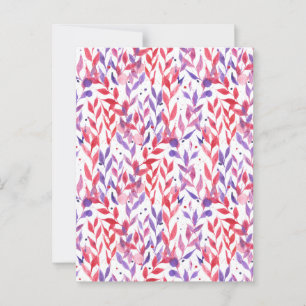 Cartão Postal Red and Purple Palm Leaves