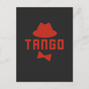 Cartão Postal Red Argentgo Tango Fedora Hat e Bowtie