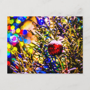 Cartão Postal Red Ball, Luzes de Natal