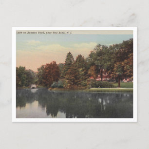 Cartão Postal Red Bank NJ, lago em Rumson Rd, c1920 Vintage