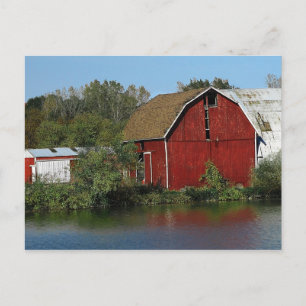 Cartão Postal Red Barn Antigo
