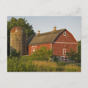 Cartão Postal Red Barn e Silo