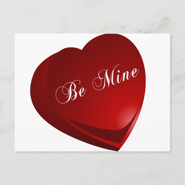 Cartão Postal Red Be Mine Heart (Frente)