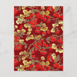 Cartão Postal Red Berries Chiyogami