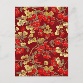 Cartão Postal Red Berries Chiyogami