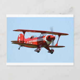 Cartão Postal Red Biplane