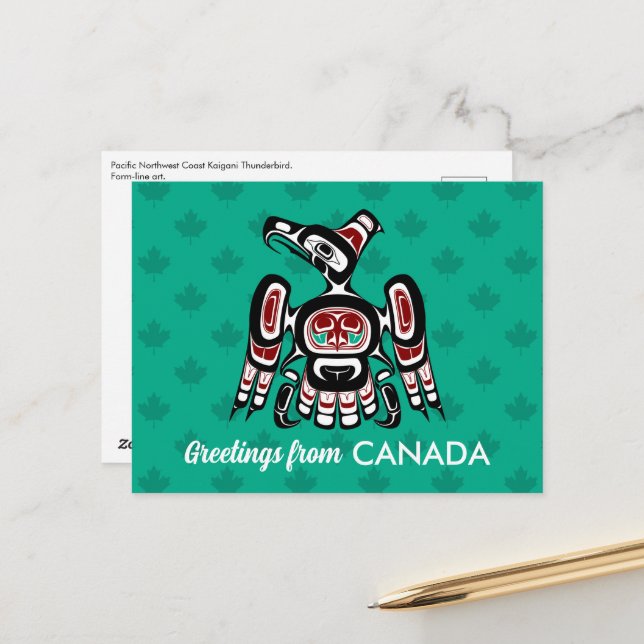 Cartão Postal Red Black Kaigani Thunderbird Americano (Frente/Verso In Situ)