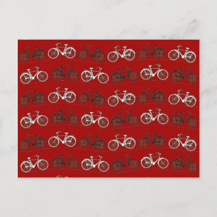 Cartão Postal Red Black White Vintage Bicicletas Bicicletas Biki
