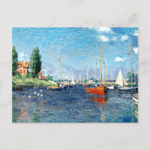 Cartão Postal Red Boats, Argenteuil, por Claude Monet
