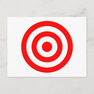Cartão Postal Red Bullseye Target