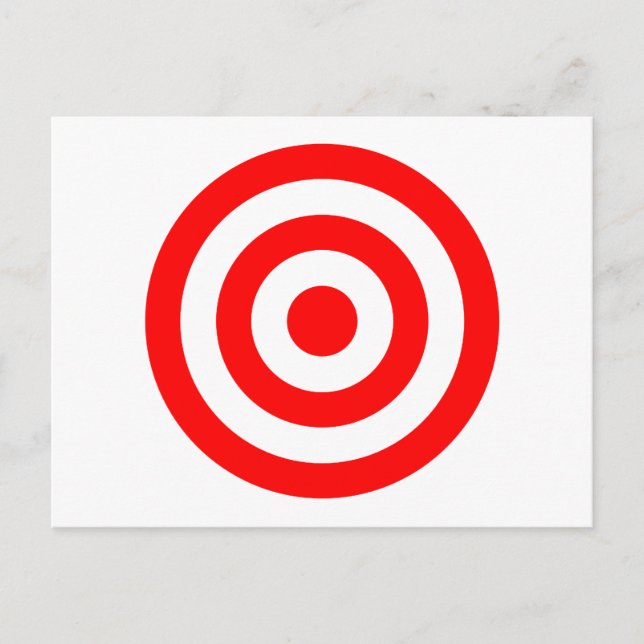 Cartão Postal Red Bullseye Target (Frente)