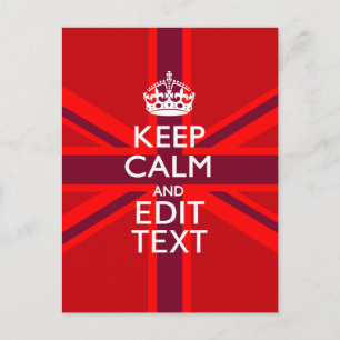 Cartão Postal Red Burgundy Mantenha Calmo Sua Bandeja de Texto
