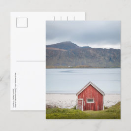 Cartão Postal Red Cabin Ramberg Lofoten
