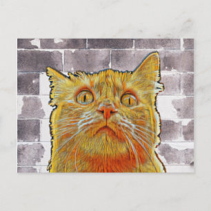Cartão Postal Red Cat em Trouble.