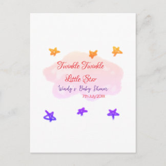 Cartão Postal Red clouds twinkle Twinkle Little Star baby shower