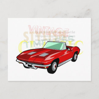 Cartão Postal Red Corvette Stingray ou Sting Ray