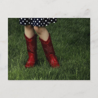 Cartão Postal Red Cowboy Boots