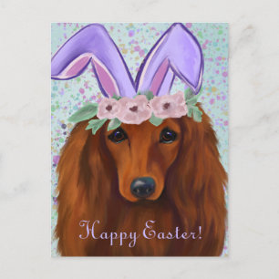 CARTÃO POSTAL RED DACHSHUND