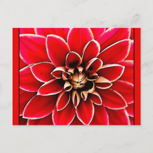 Cartão Postal Red Dahlia, arte digital