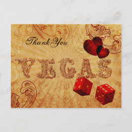 Cartão Postal red dice Vintage Vegas Obrigado