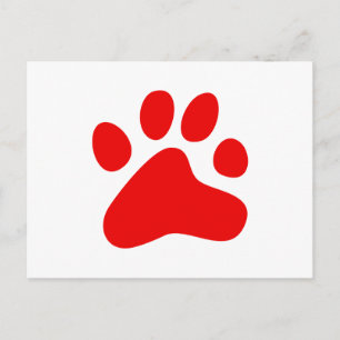 Cartão Postal Red Dog Paw