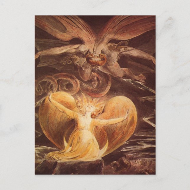 Cartão Postal Red Dragon Art William Blake (Frente)