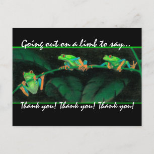 Cartão Postal Red-Eyed Tree Frogs Thank you!
