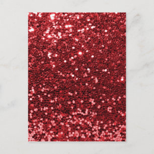 Cartão Postal Red Faux Glitter