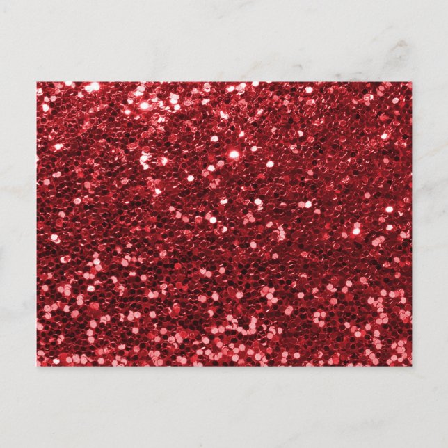 Cartão Postal Red Faux Glitter (Frente)