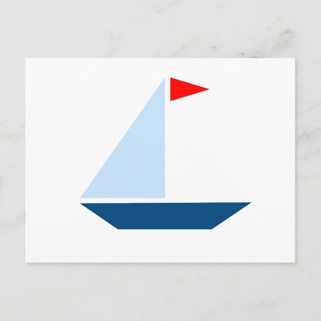 Cartão Postal Red Flag Sail Boat (Frente)