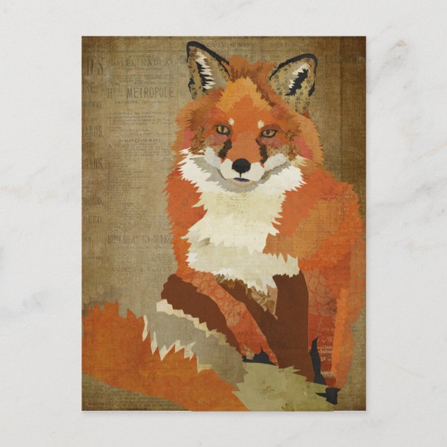Cartão postal Red Fox Vintage (Frente)