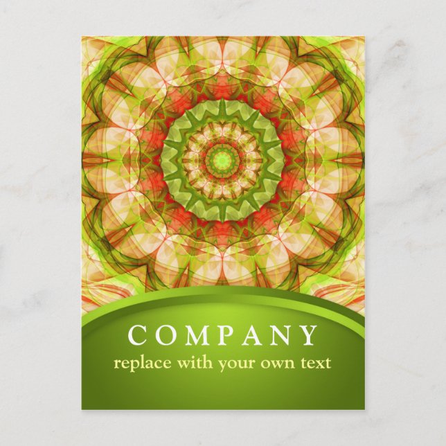 Cartão Postal Red & Green Apples Mandala (Frente)