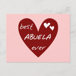 Cartão Postal Red Heart Best Abuela Ever T-shirts e presentes