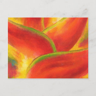 Cartão Postal Red Heliconia Flower Art - Multi
