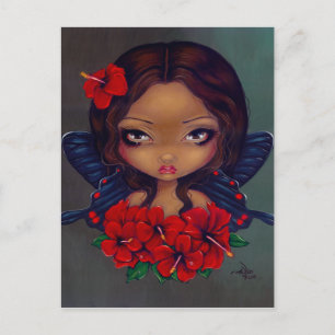 Cartão postal "Red Hibiscus Fairy"