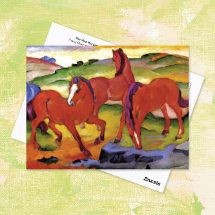 Cartão Postal Red Horses Franz Marc