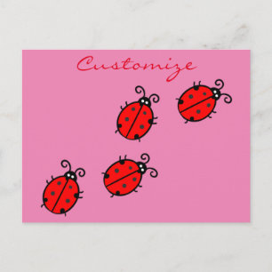 Cartão Postal Red Ladybugs Rastreando Thunder_Cove