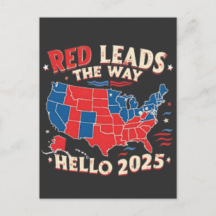 Cartão Postal Red Lidera o Caminho Alô - Trump de Inauguração 20